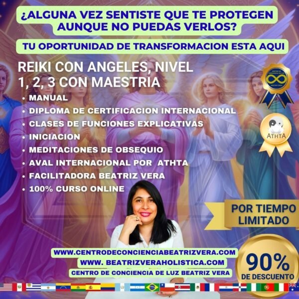 REIKI CON ANGELES NIVEL 1, 2, 3 CON MAESTRIA