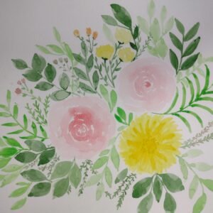 Acuarela floral estilo suelto
